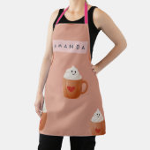 Gepersonaliseerd Fantasievol Warm Cacaomokpatroon Schort (Insitu)