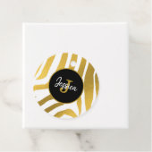 Gepersonaliseerd Faux Gold Zebra Print Stripes Pat Bedankjes Labels (In situ)
