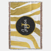 Gepersonaliseerd Faux Gold Zebra Print Stripes Pat Deken (Voorkant Verticaal)