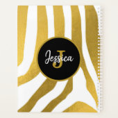 Gepersonaliseerd Faux Gold Zebra Print Stripes Pat Planner (Achterkant)