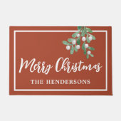 Gepersonaliseerd feestdag met feestdag met kerst deurmat (Voorkant)