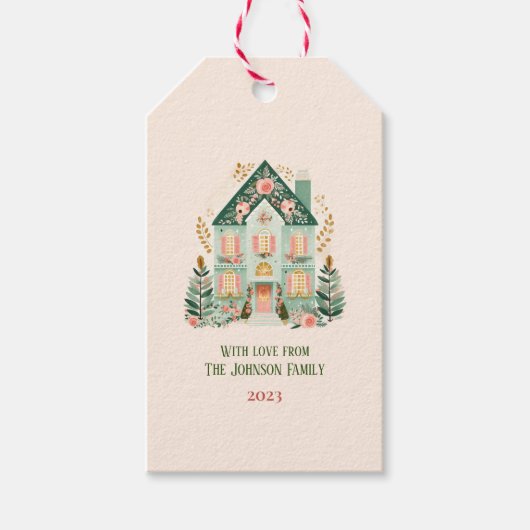 Gepersonaliseerd feestelijk cadeau Label Cadeaulabel (Voorkant)