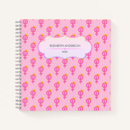 Gepersonaliseerd feministisch roze notitieboek