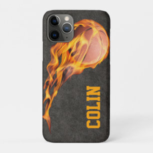 Gepersonaliseerd Fiery Basketball iPhone 11 Pro Hoesje