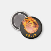 Gepersonaliseerd Fiery Basketball Magneet (Voorkant / Achterkant)