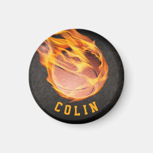Gepersonaliseerd Fiery Basketball Magneet