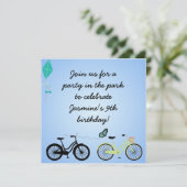Gepersonaliseerd fietsen Birthday Invites Kaart (Staand voorkant)