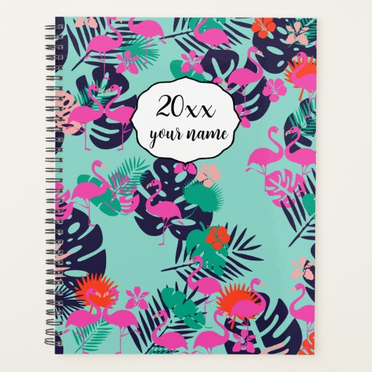 Gepersonaliseerd Flamingo Planner Notitieboek (Voorkant)