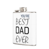 Gepersonaliseerd fles beste vader ooit typografie  heupfles (Links)