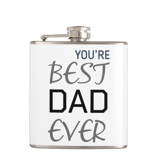 Gepersonaliseerd fles beste vader ooit typografie  heupfles (Voorkant)
