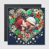 Gepersonaliseerd Floral Heart Lijst Romantisch cad (Voorkant / Achterkant)