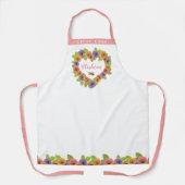Gepersonaliseerd Floral Heart met Rozen Schort (Voorkant)