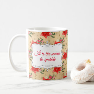 Gepersonaliseerd Floral kerstpatroon Koffiemok