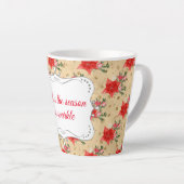 Gepersonaliseerd Floral kerstpatroon Latte Mok (Rechterhoek)