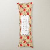 Gepersonaliseerd Floral kerstpatroon Lichaamskussen (Voorkant Verticaal)