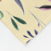 Gepersonaliseerd Floral Pattern Monogram Fleece Deken (Hoek)