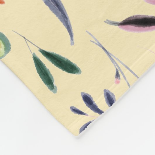 Gepersonaliseerd Floral Pattern Monogram Fleece Deken (Hoek)