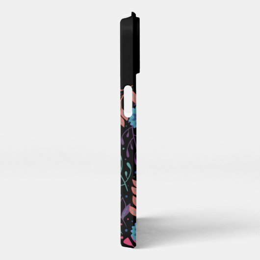 Gepersonaliseerd Floral Pattern Monogram iPhone Hoesje (Rechterkant)