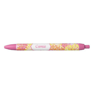 Gepersonaliseerd Floral Writing Pens Zwarte Inkt Pen