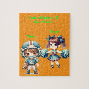 Gepersonaliseerd Football & Cheerleader Jigsaw Puz Legpuzzel