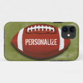 Gepersonaliseerd Football Groene Grunge Case-Mate iPhone Case (Achterkant (horizontaal))