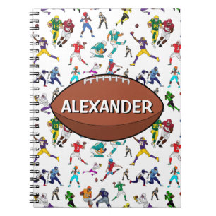 Gepersonaliseerd Football Illustraties Patroon Notitieboek