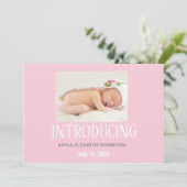 Gepersonaliseerd Foto Baby Aankondiging (Staand voorkant)