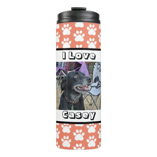 Gepersonaliseerd foto- en pootprint thermosbeker (Voorkant)