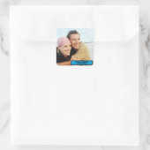 Gepersonaliseerd foto leuk modern vierkante sticker (Tas)