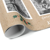 Gepersonaliseerd foto met prettige kerst - Kraft Cadeaupapier (Rol Hoek)