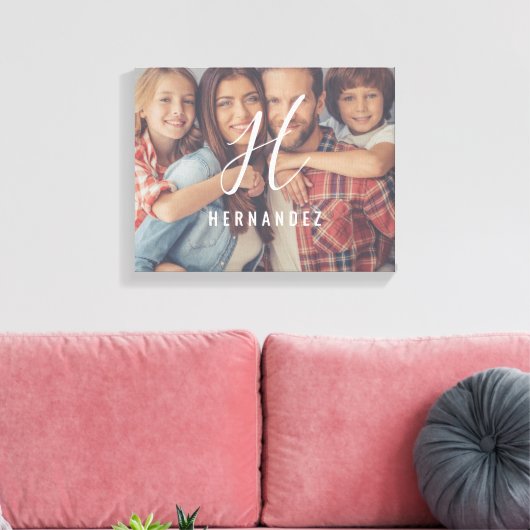 Gepersonaliseerd fotocanvas van Monogram Canvas Afdruk (Insitu (Woonkamer))