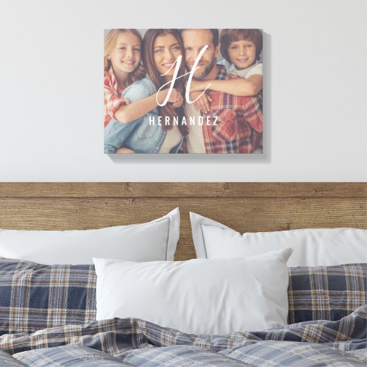 Gepersonaliseerd fotocanvas van Monogram Canvas Afdruk (Insitu (Slaapkamer))