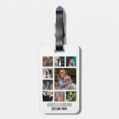 Gepersonaliseerd fotocollage bagagelabel (Achterkant verticaal)
