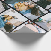 Gepersonaliseerd fotopapier met zwarte omloop cadeaupapier (Hoek)