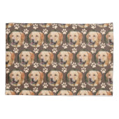 Gepersonaliseerd fotopatroon van Pet Dog Brown Kussensloop (Achterkant)