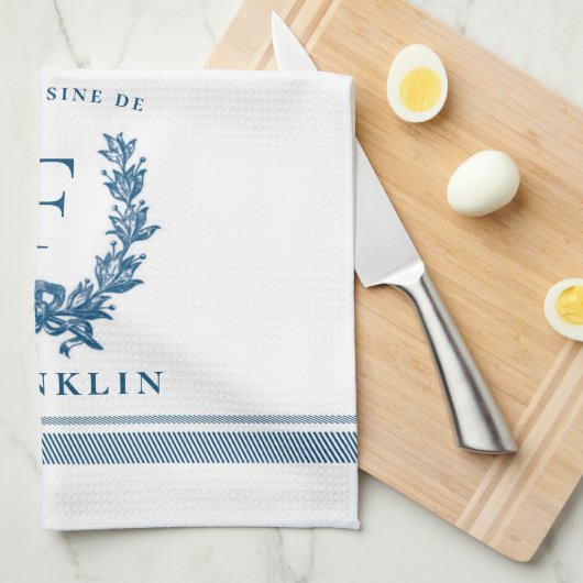 Gepersonaliseerd Frans Land Kitchen Dish Towel Theedoek (Quarter Fold)