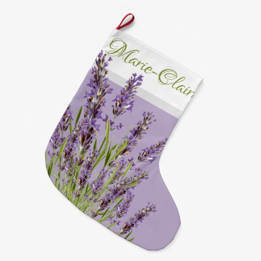 Gepersonaliseerd Frans Lavender Paars Grote Kerstsok (Voorkant (Hangend))