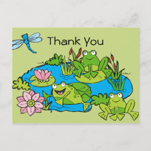 Gepersonaliseerd Frog Pond Verjaardag Bedankt Briefkaart
