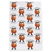 Gepersonaliseerd Fun Pudding Merry Kerstmis Medium Cadeauzakje (Voorkant)