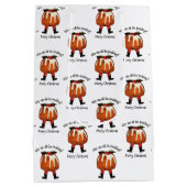 Gepersonaliseerd Fun Pudding Merry Kerstmis Medium Cadeauzakje (Achterkant)