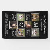 Gepersonaliseerd Funeral Photo Collage Loving Memo Spandoek (Horizontaal)