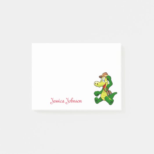 Gepersonaliseerd Funny Cute Green Dragon notitiebl Post-it® Notes (Voorkant)