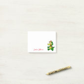 Gepersonaliseerd Funny Cute Green Dragon notitiebl Post-it® Notes (Op bureau)