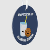 Gepersonaliseerd gaan we samen als melk en koekjes ornament (voorkant)