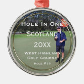 Gepersonaliseerd gat in één keepaardversiering metalen ornament (Voorkant)