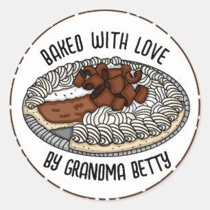 Gepersonaliseerd gebak met liefde ronde sticker