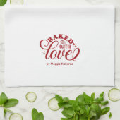 Gepersonaliseerd gebak met Love Red Bakery Kitchen Theedoek (Gevouwen)