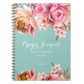 Gepersonaliseerd Gebedsdagboek Blush Roze Bloemen Notitieboek (Voorkant)