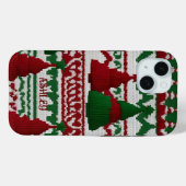 Gepersonaliseerd gebreid kerstboompatroon Case-Mate iPhone case (Achterkant (horizontaal))