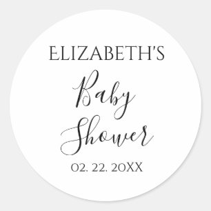 Gepersonaliseerd gedateerd Baby shower Ronde Sticker